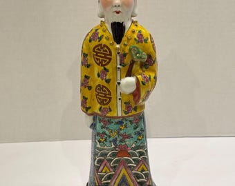 Chinese Porcelain Figurine Depicting an Emperor figure - Quing Dynasty 13 inches