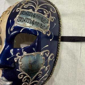Blue And Gold Venetian Costume Mask