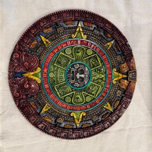 10” Wooden Maya Calendar. Multiple color.