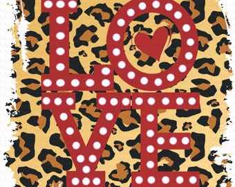 Leopard background marquee LOVE