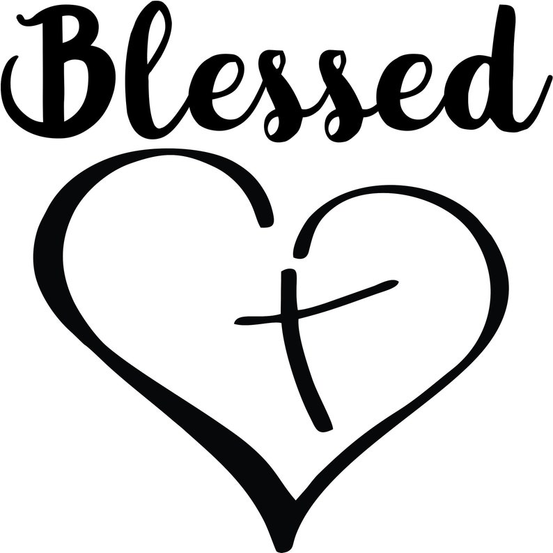 Download Blessed Heart and Cross | Etsy