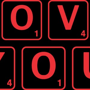 Love You scrabble letters