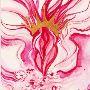 Impression sur papier épais de Vulve "Chakrée", chakra couronne, Guérison Féminin sacré, Image pour Éveil intérieur