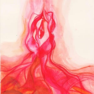 Impression sur papier épais de Vulve "Chakrée", chakra racine, Guérison Féminin sacré, Image pour Éveil intérieur