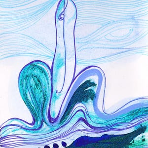 Impression sur papier épais de Verge "Chakrée", chakra gorge, Guérison Masculin sacré, Image pour Éveil intérieur