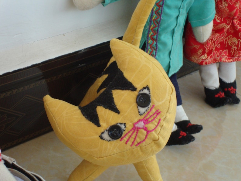 Kitty Cat Striped Plush Stuffed Animal Doll