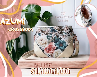 Bag sewing pattern Azumi Crossbody | Instructions for sewing a shoulder bag | Sewing pattern DIY shoulder bag | Bag sewing pattern