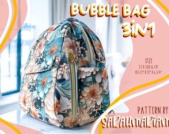 Taschen Schnittmuster Bubble Bag 3in1 | Anleitung Rucksack nähen | Schnittmuster DIY Umhängetasche | Sling Bag sewing Pattern