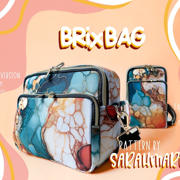 Bags sewing pattern Brix Bag | Instructions for sewing a shoulder bag | DIY Crossbody Sewing Pattern | Bag pattern shoulder bags