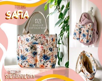 Bag pattern Tote Bag Safia | Instructions for sewing a bag | Sewing pattern DIY handbag | Sewing instructions with video for a large handbag