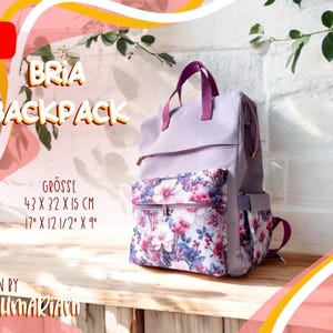 Rucksack Schnittmuster Bria Backpack | Anleitung großer Rucksack nähen | Schnittmuster DIY Laptop Rucksack | Bag sewing pattern