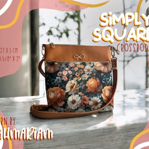Simply Squared Crossbody Bag – Schnittmuster Umhängetasche | E-Book + Video | Einfach zu nähen, für Anfänger | PDF Download
