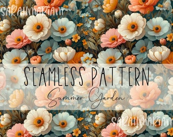 Seamless pattern | floral pattern | Summer Spring Flowers | Pattern to print | Fabric pattern flower meadow | Print fabrics