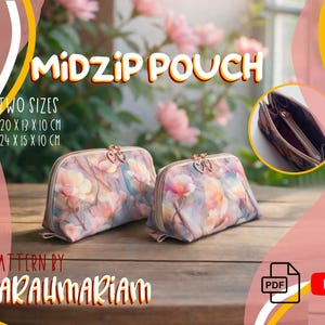 Patrón de costura para neceser con cremallera central - Neceser con cremallera central en 2 tamaños (PDF y vídeo)