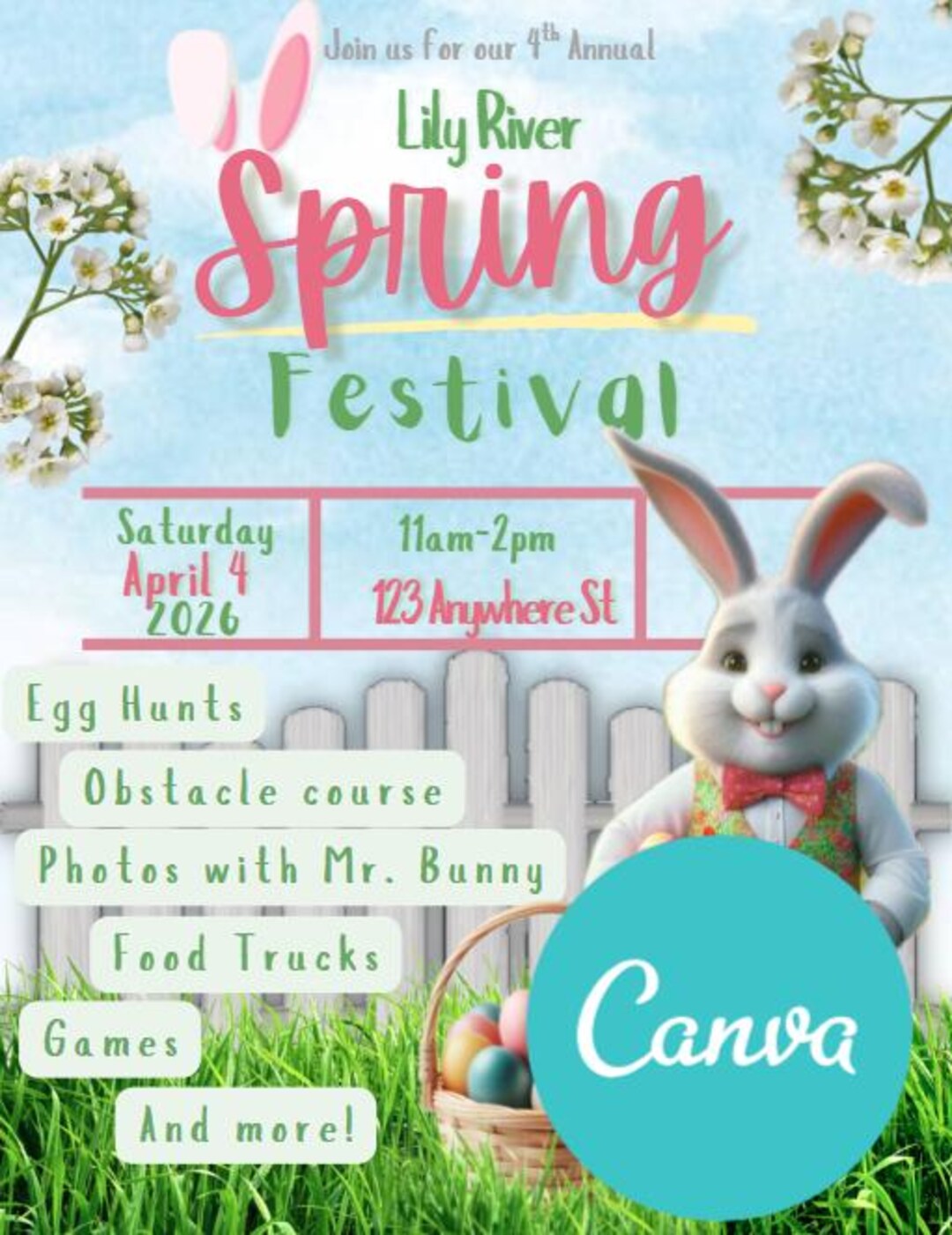 Community Spring Festival Flyer (canva Digital Download) - Etsy