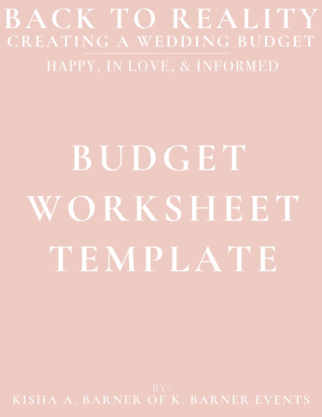 Back to Reality: BUDGET WORKSHEET TEMPLATE - Etsy