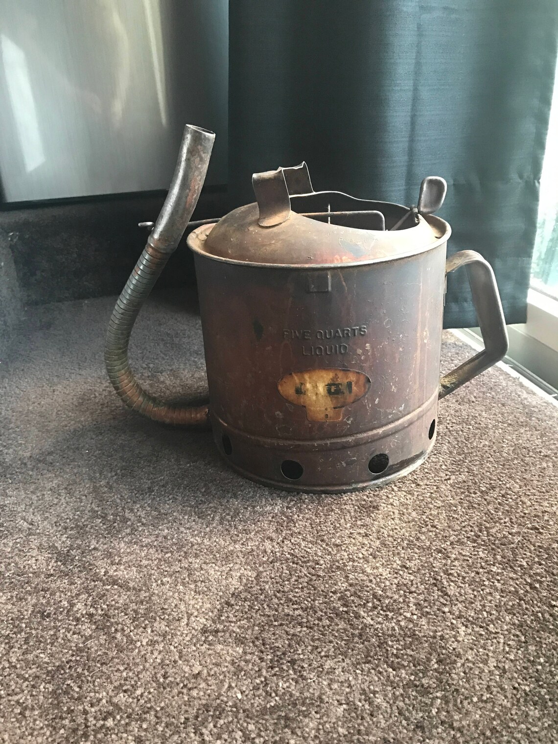 Vintage 5 Quart Oil Can Dispenser With Spout Etsy