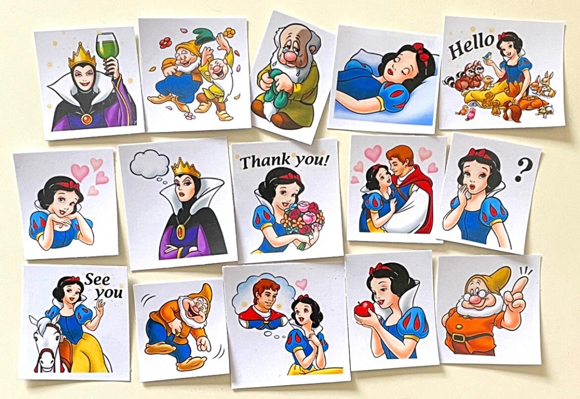 Snow White Stickers Snow White And The Seven Dwarfs Disney | Etsy
