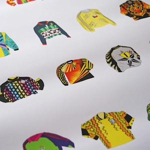 Illustrierter WM Fußball Jersey Print A2