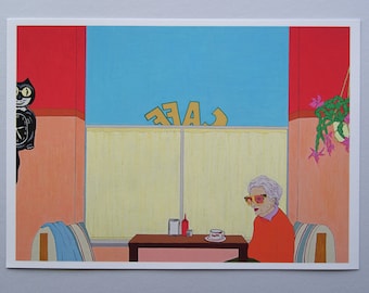 Cafe - Seaside Giclee Print A4