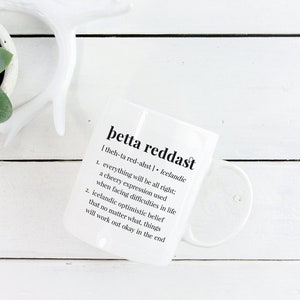 Mug etta Reddast, tasse islande, dicton islandais, tasse expression inspirante, cadeau d'anniversaire, pendaison de crémaillère, tasse café/thé, tasse bureau à domicile