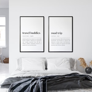Travel Buddies & Road Trip Poster Digital Set, Wanderlust Adventure Travel Print, Trip Nature Lovers Wall Art, Friends Phrase Saying Gift