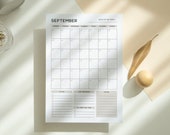 Monthly Planner Digital Pages, Undated Monthly Schedule, Printable Itinerary, Planner Sheet, Digital Notes, Planning, Print and Plan