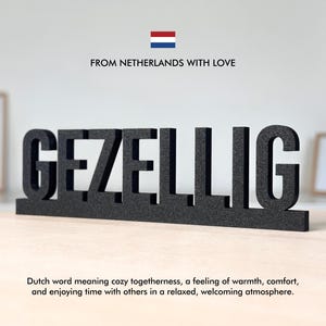 Gezellig Dutch Saying Word Sign, Netherlands Souvenir Decor
