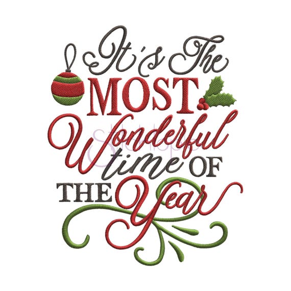 Its the Most Wonderful Time of the Year Embroidery Design - Etsy