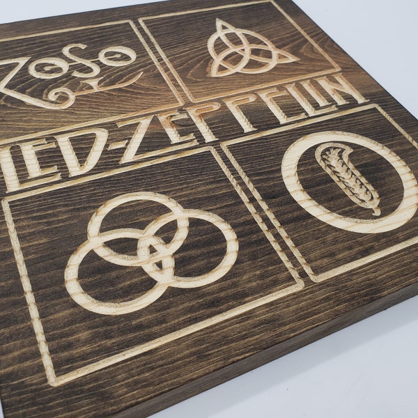 Led Zeppelin Handmade Wood Zoso Music Wall Art Sign Plaque Made in West Virginia, USA