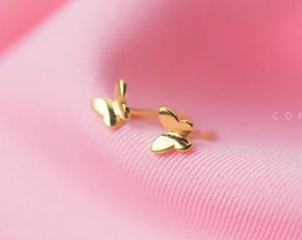 Mini Gold Butterfly Minimalist Stud Earring**Tiny Butterfly Earring**Geometric Earrings**Everyday Stud**Bridesmaid Gift for Her**Unique Gift