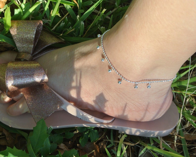 925 sterling silver ball charms dazzling ankle bracelet women ball charms anklet