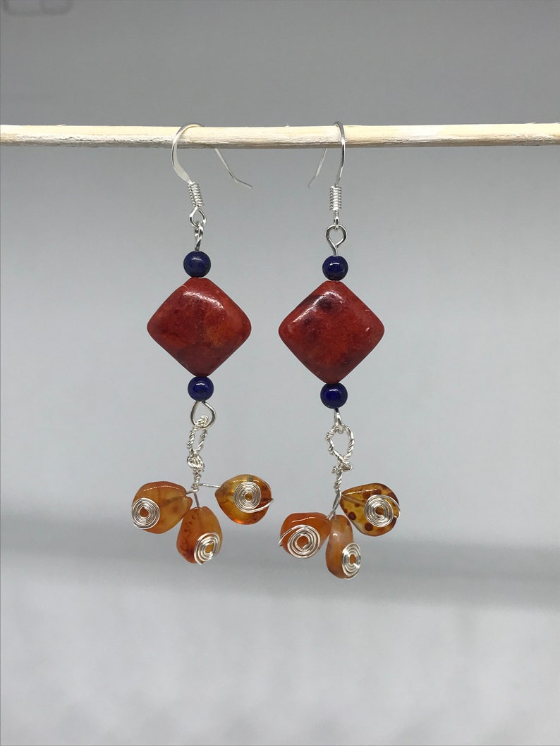Reiki-infused Red Coral earrings image 1