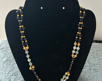 Golden Sheen Obsidian/ Garnierite necklace