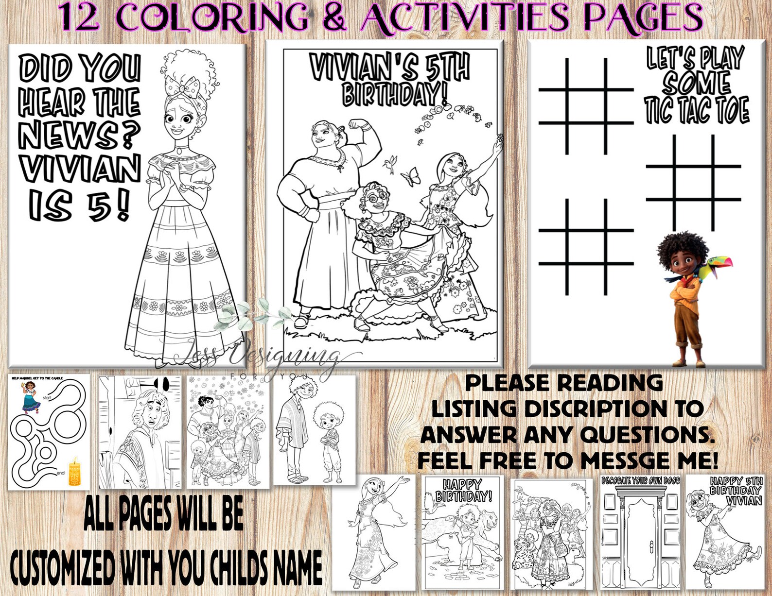Encanto Activity Page Encanto Birthday Encanto Coloring | Etsy