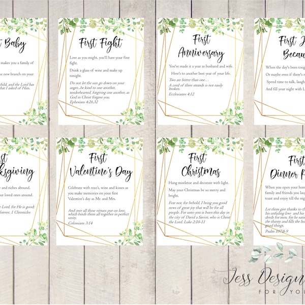 Instant download Marriage Milestone Wine Tags  - BIBLE VERSES- Year of first - Wine Gift Basket Tags - Bridal Shower Gift - Wedding Gift