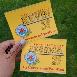 Custom Pacifico Beer Label- For All Occasions - Cerveza - Holiday Label - Personalized Gift - Gift for him- Beer labels-birthday beer labels