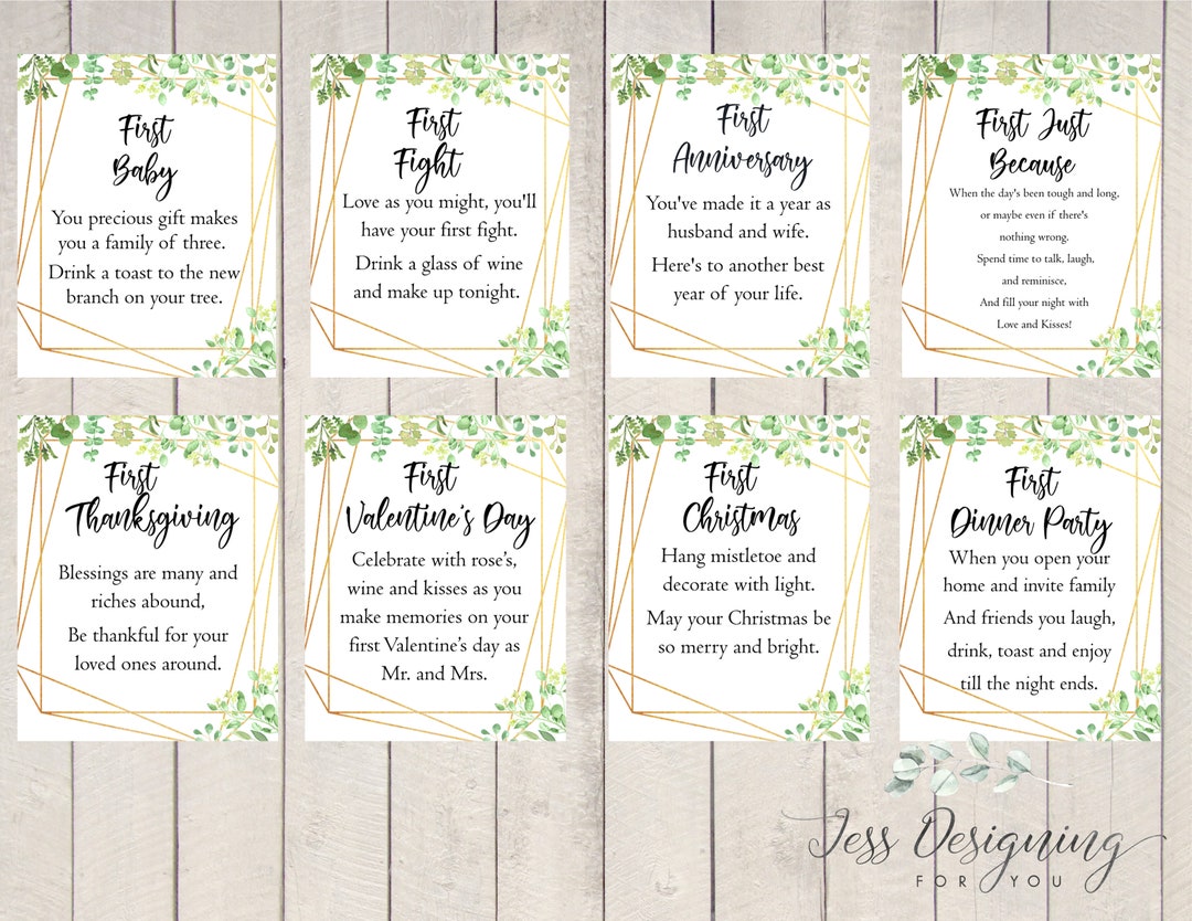 Instant Download Marriage Milestone Wine Tags -year of First - Wine ...