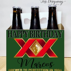 Custom 6 pack Beer carrier Dos XX -Beer Bottle Carrier -Beer Carrier- Beer-Dos XX -Beer gifts-Anniversary Gift-Father's day-Groomsman gift