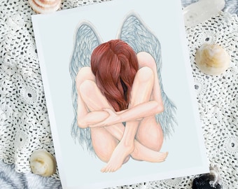 Angel Art Print, Physical Print, Wall Decor, Spiritual Gift Idea, Home Accents