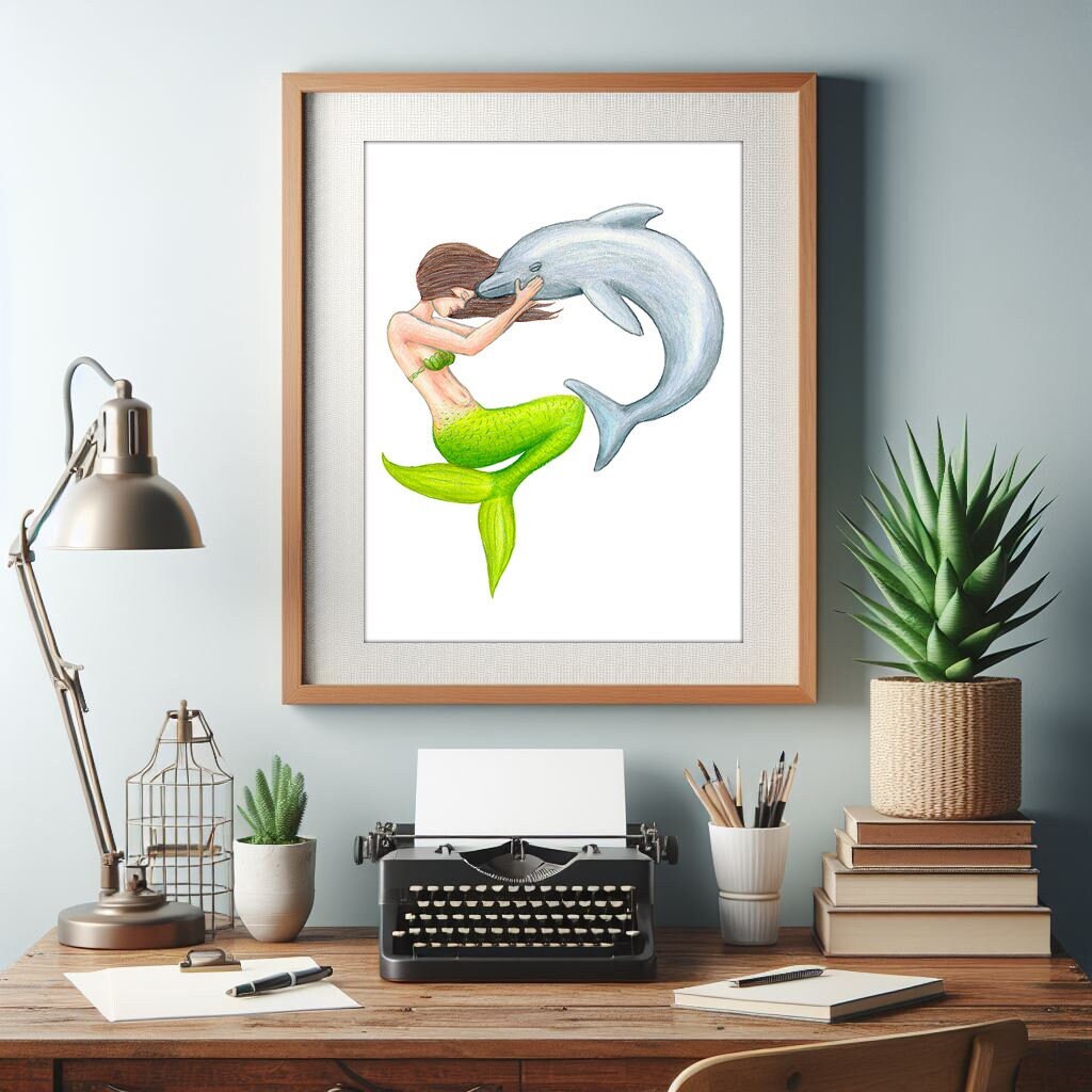 Digital Download Mermaid Art, Printable Mermaid Wall Art, Coastal ...