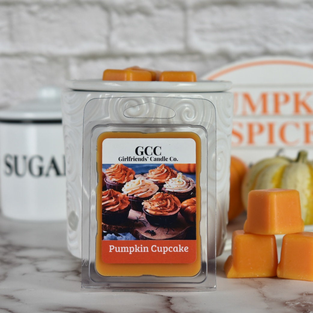 Fall Scented Wax Melts Pumpkin Caramel Cupcake Pack of 2 Super Scented Soy Melt Cubes