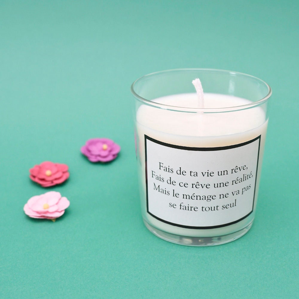 Bougie Parfumee A La Fleur D Oranger Avec Citation Etsy