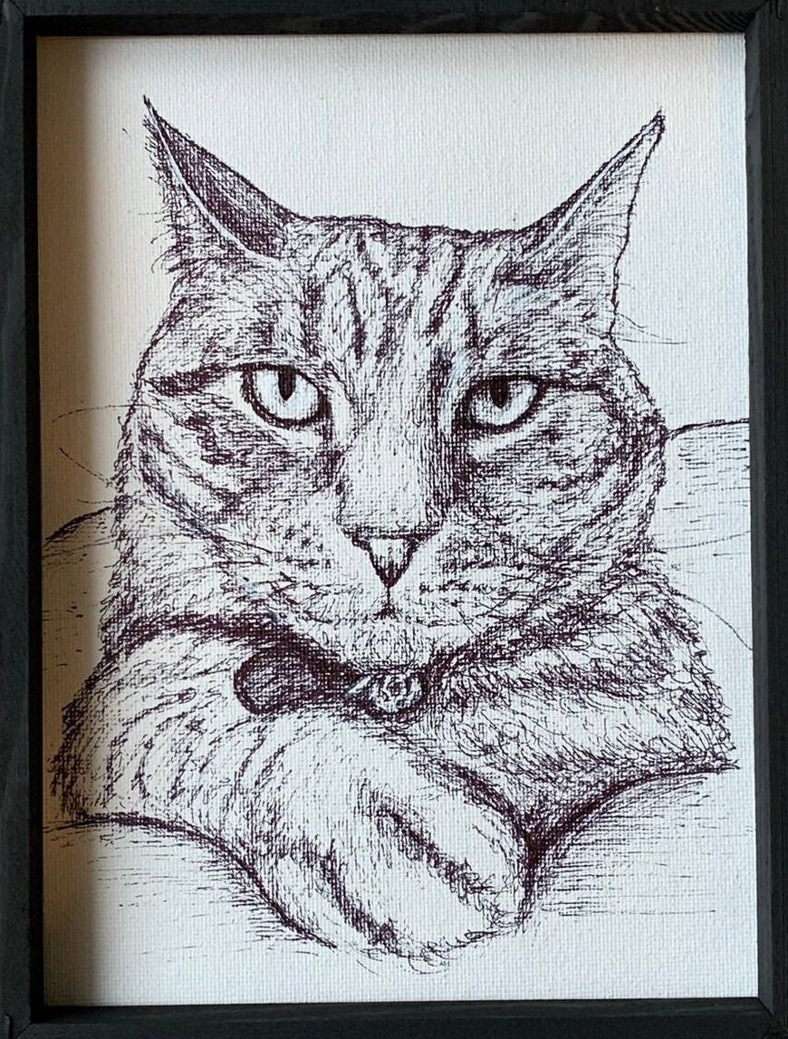 Custom Pet Portrait Hand Drawn Sketch Pencil and Ink on - Etsy