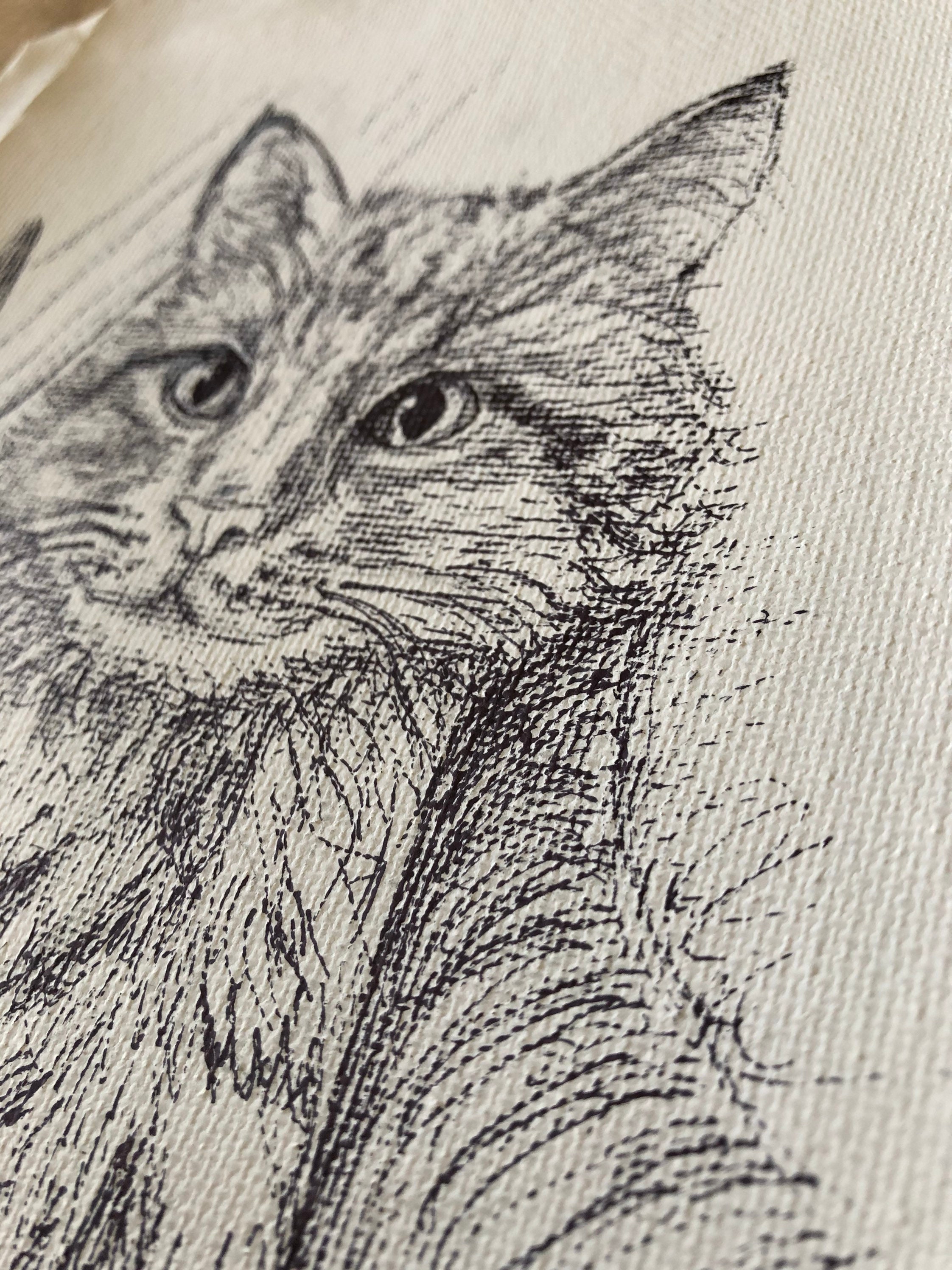 Custom Pet Portrait Hand Drawn Sketch Pencil and Ink on - Etsy