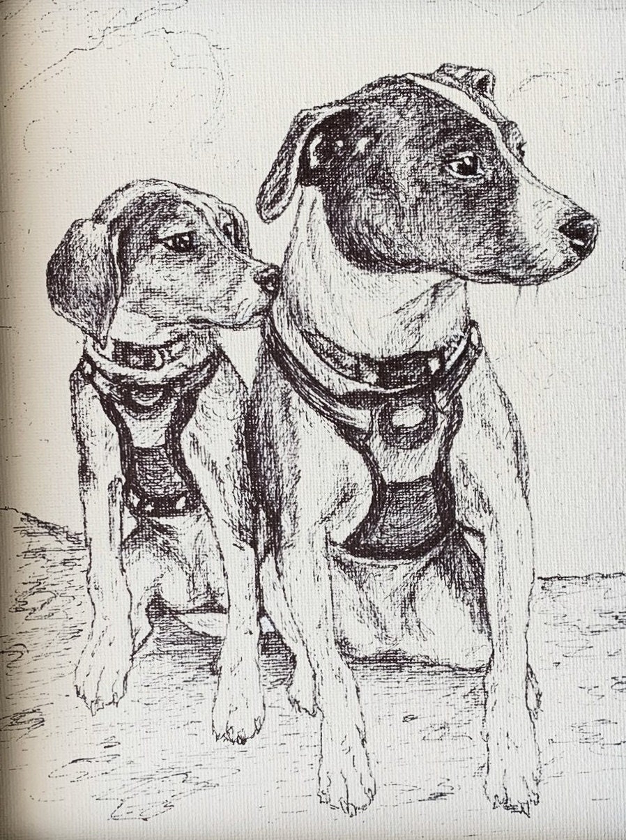 Custom Pet Portrait Hand Drawn Sketch Pencil and Ink on - Etsy