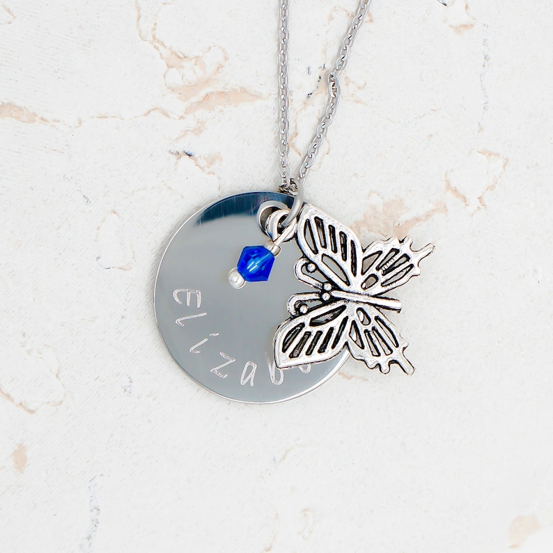 birthday gift Butterfly Necklace Small Girls Jewelry butterfly gift Girls Butterfly Jewelry Girls Name Gift Toddler Necklace