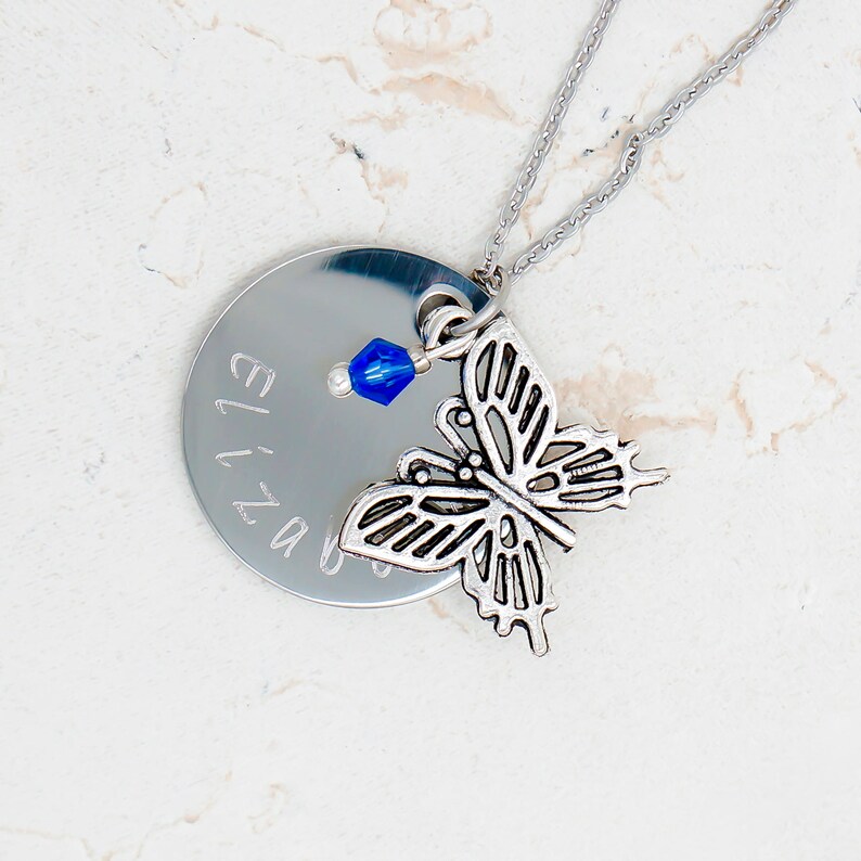 birthday gift Butterfly Necklace Small Girls Jewelry butterfly gift Girls Butterfly Jewelry Girls Name Gift Toddler Necklace