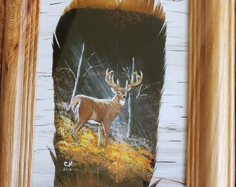 Feather Art Prints - DEER, by Chuck Hoffman