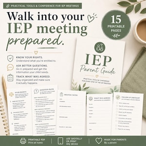 IEP Parent Guide Printable | IEP Meeting Toolkit | Special Education Rights | Question Bank | Parent Advocacy PDF